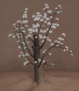 White Pear Blossoms by Yan Bing contemporary artwork painting works on paper