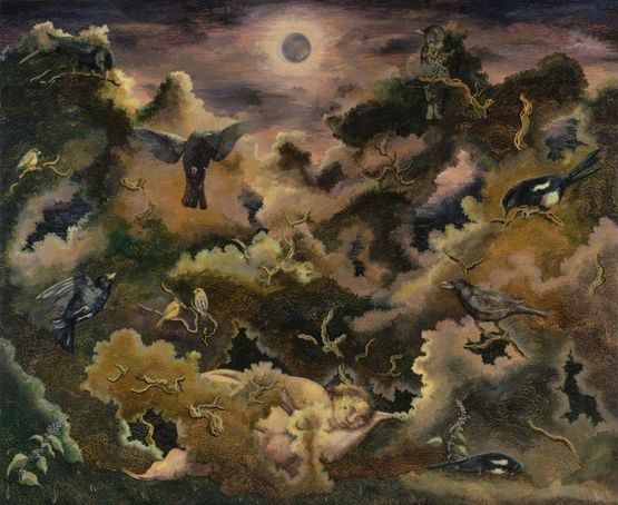 The Silent Hedgerow by Georg Wilson contemporary artwork Painting