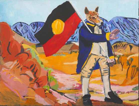 The First Dingo by Vincent Namatjira contemporary artwork Painting