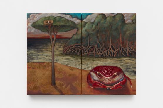 Carangueijo e ovo by Anna Livia Taborda Monahan contemporary artwork Painting
