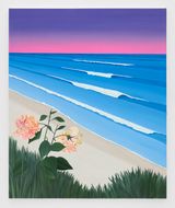 Sunset waves with wildflower by Alec Egan contemporary artwork painting works on paper