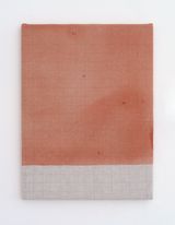 Endnote oblique pink brown red by Ian Kiaer contemporary artwork painting