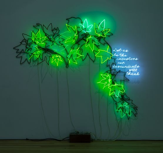 Ecofeminist Sycamore Branches Let Us Be the Ancestors Our Descendants Will Thank by Andrea Bowers contemporary artwork Sculpture