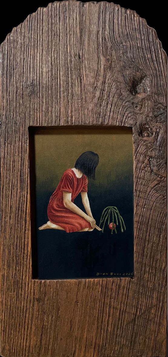 Menatah Rumah di Punggung yang Menengadah Carving a House upon a Back Lifted toward the Sky by Dian Suci contemporary artwork Works on Paper