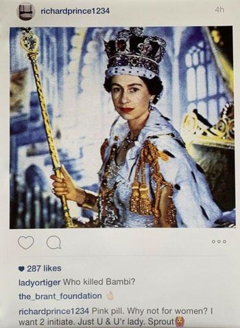 Instagram New Portraits - Queen Elizabeth II by Richard Prince contemporary artwork print works on paper