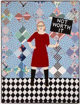 Not Worth It Four Patch by Adrienne Doig contemporary artwork mixed media textile