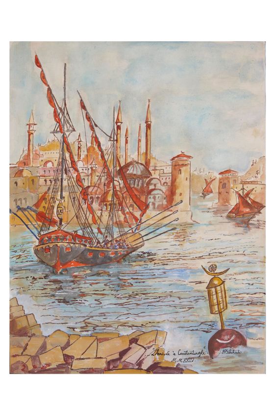 LArrivee a Constantinople by Elie-Philippe Schehade contemporary artwork Painting