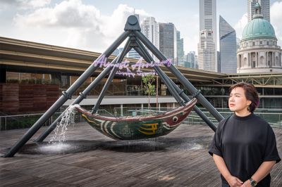 Cao Fei Creates Swinging Space Raft for National Gallery Singapore Rooftop