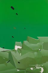 Face-like mountain by Leng Guangmin contemporary artwork mixed media painting