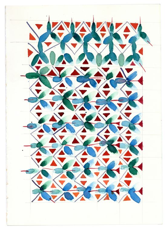 Circle Square Triangle Turtle Fish by Amina Ahmed contemporary artwork Painting