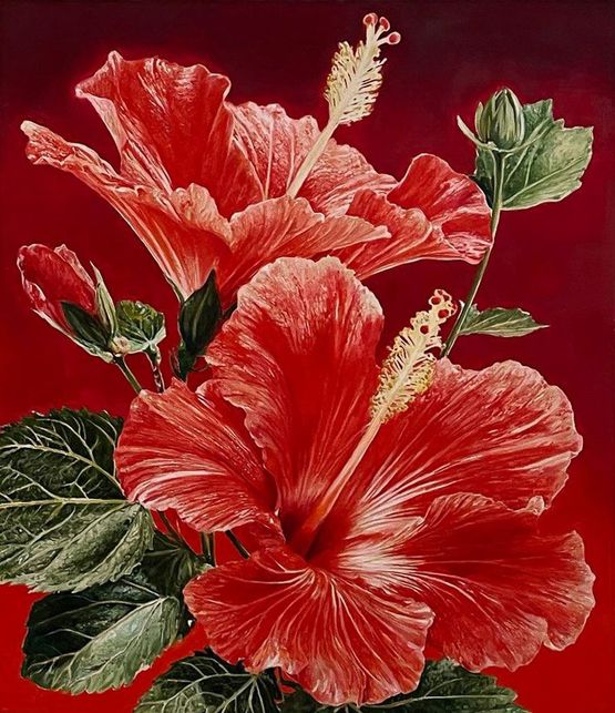 Untitled Hibiscus 3 by Christopher Bassi contemporary artwork Painting