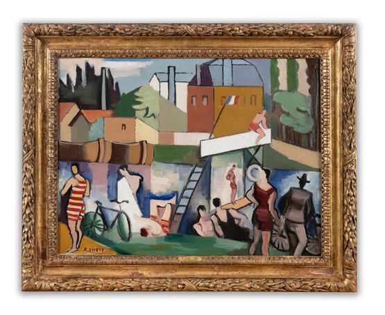 Les baigneurs ou Les plaisirs de la campagne by Andre Lhote contemporary artwork Painting