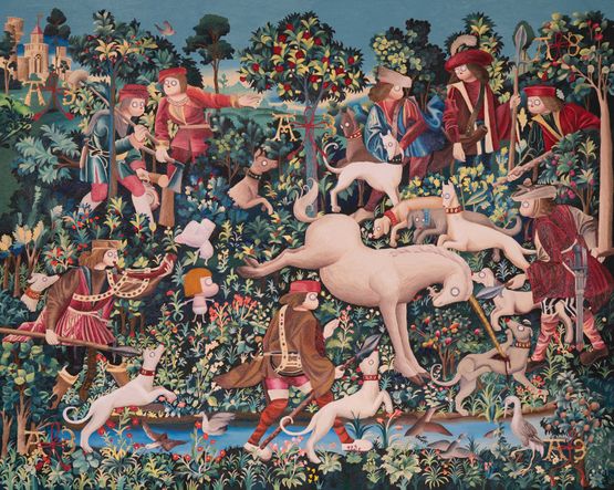 The Unicorn Defends Himself by Woo Kukwon contemporary artwork Painting