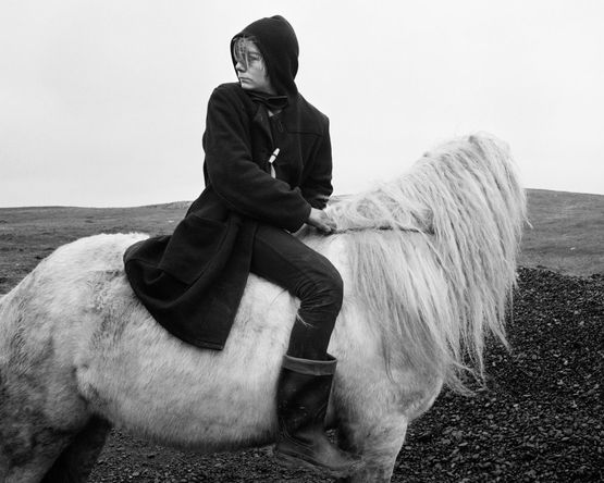 Seacoal Boo on a horse Lynemouth Northumberland by Chris Killip contemporary artwork Photography