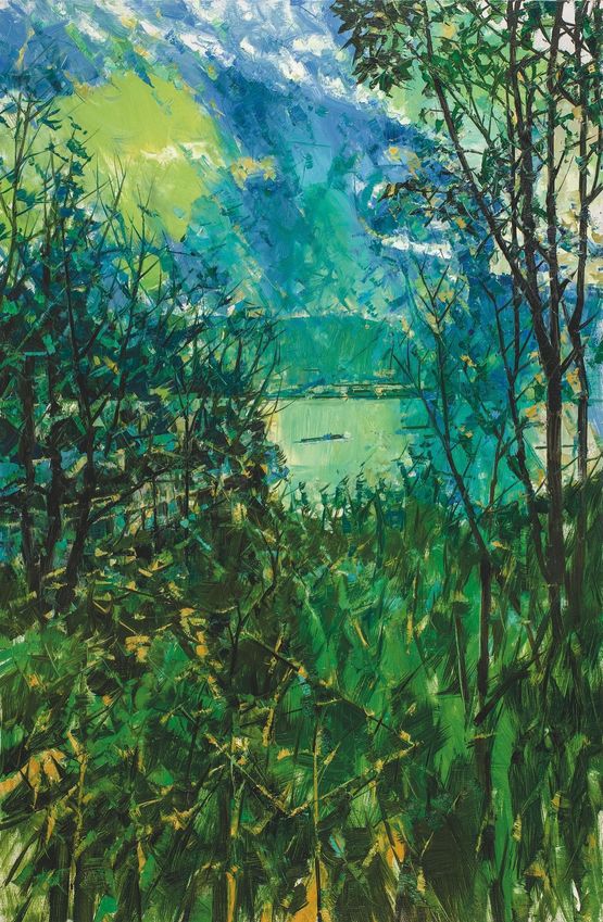Traveling Scenery of Mt. Fuchun - Meadow at the Sanjiang River by Xu Jiang contemporary artwork Painting