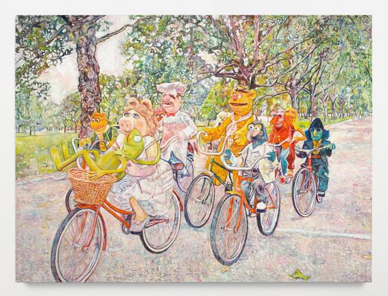 Moving Right Along by Keith Mayerson contemporary artwork Painting
