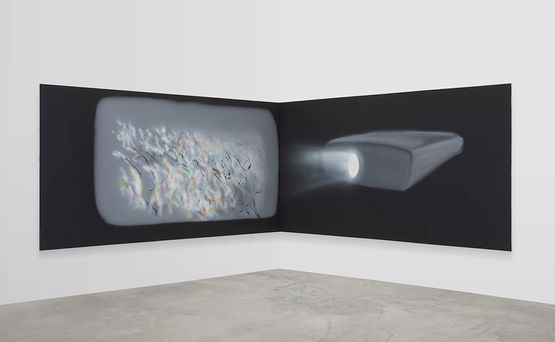 Corner Projection Panic by Tala Madani contemporary artwork Painting
