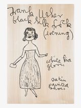 Evening Frank Usher with Purse by Rose Wylie contemporary artwork painting works on paper