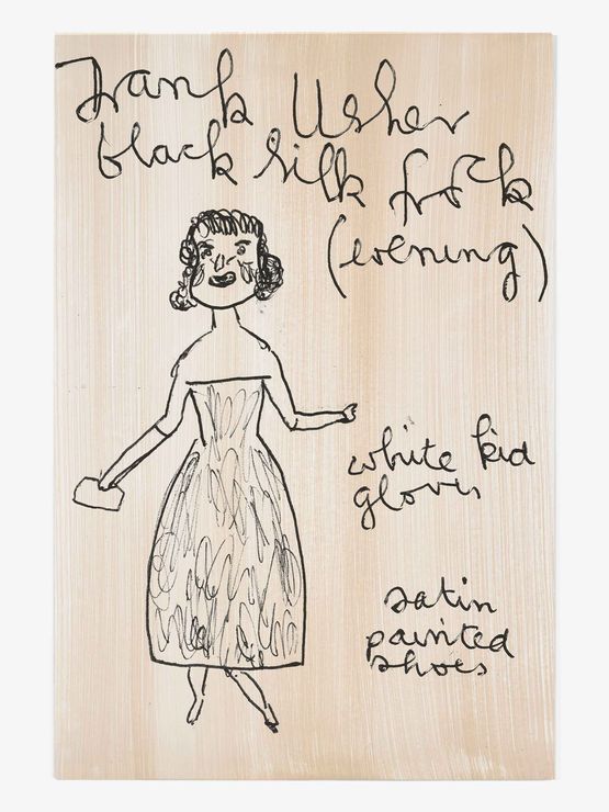 Evening Frank Usher with Purse by Rose Wylie contemporary artwork Painting