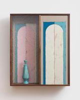 Domestic Composition Homage to the Neon Virgin by Kamrooz Aram contemporary artwork mixed media