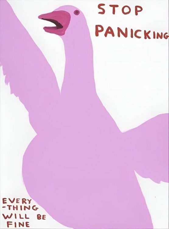 Stop Panicking by David Shrigley contemporary artwork Print