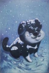 Black Doggo Turning White by Gao Yu contemporary artwork painting