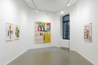 Contemporary art exhibition Joe Fyfe Lob Des Lernens at Galerie Christian Lethert Cologne Germany