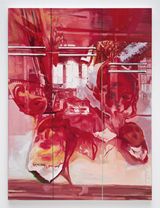 Red Scene_Heads by Jihyun Lee contemporary artwork painting works on paper