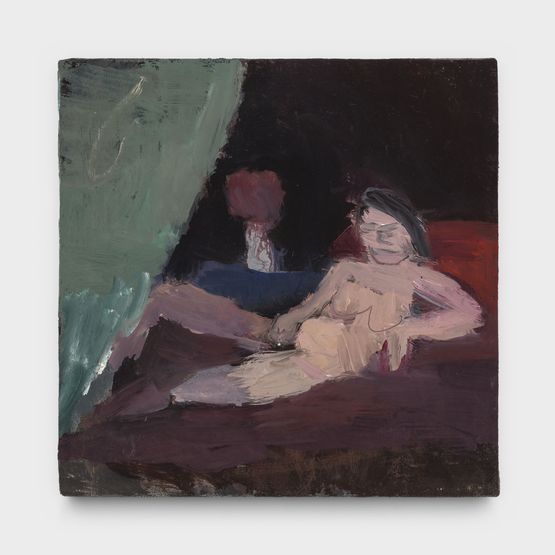 Nude with Green Curtain by Janice Nowinski contemporary artwork Painting