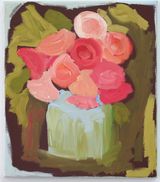Pink and peach jubes and glass jar by Layla Rudneva-Mackay contemporary artwork painting