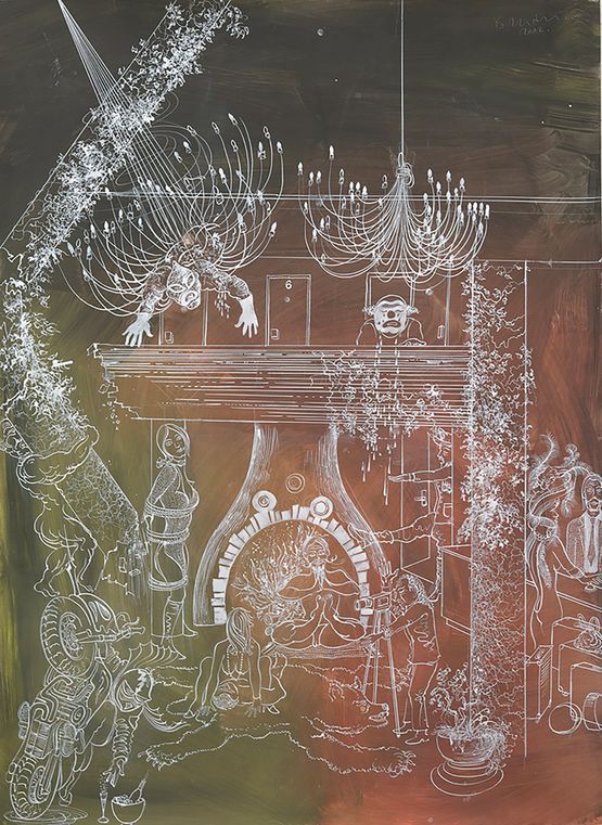 Hotel Energie Hotel Lobby zur Aufwertung des Selbstwertes fur Reizpersonen und Bedeutungshungrige by Bernhard Martin contemporary artwork Drawing