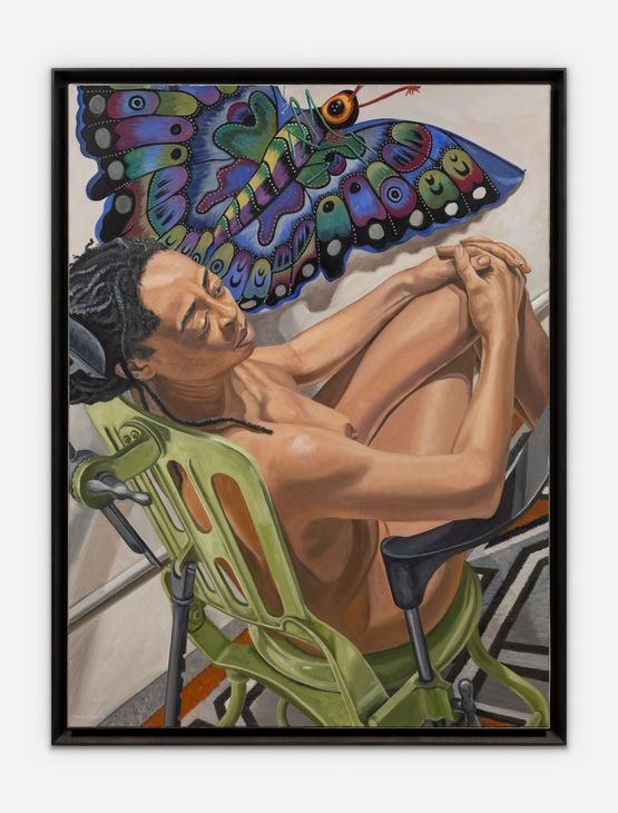 Model with Butterfly Kite by Philip Pearlstein contemporary artwork Painting