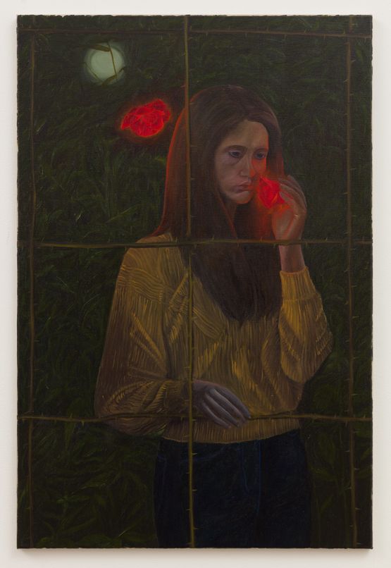 Lilith Smelling a Rose by Srijon Chowdhury contemporary artwork Painting