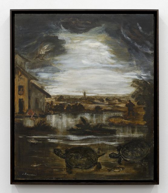 Untitled Paesaggio con tartarughe by Luigi Zuccheri contemporary artwork Painting