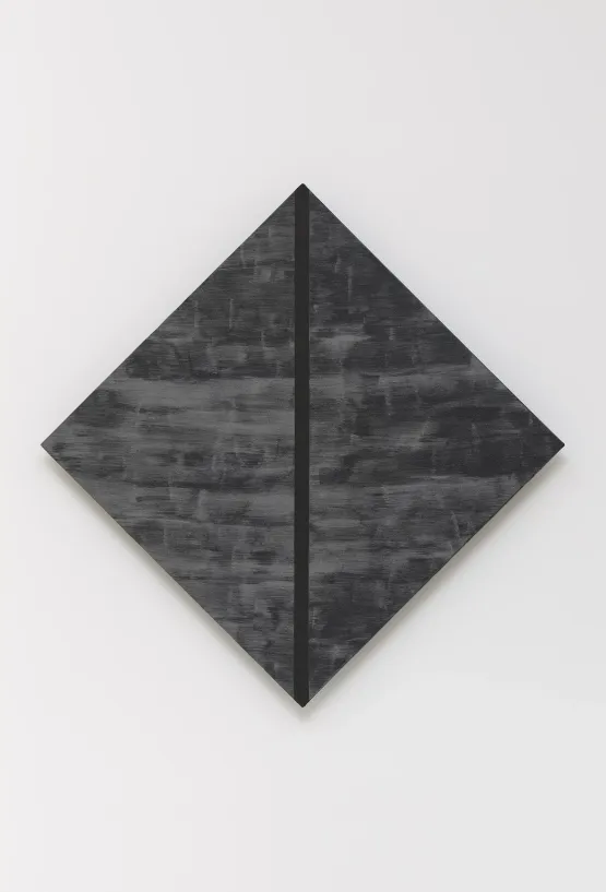 Untitled Black Diamond with Black Inner Band by Mary Corse contemporary artwork Painting