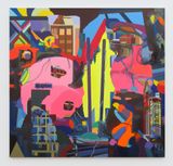 Empty FlagpostsME by Franz Ackermann contemporary artwork painting