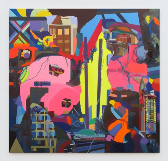 Empty FlagpostsME by Franz Ackermann contemporary artwork Painting