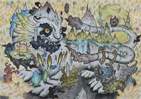 White Tiger Crossing the Cold Wind by Lim Subeom contemporary artwork Painting