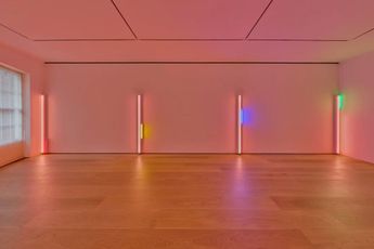 Contemporary art exhibition Dan Flavin colored fluorescent light at David Zwirner London United Kingdom