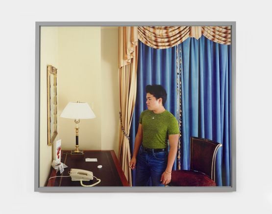 Man at a mirror by Jeff Wall contemporary artwork Photography
