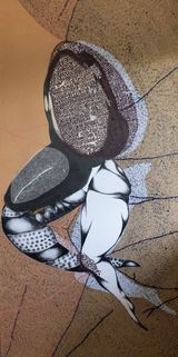 Belly at the gate by Radhika Khimji contemporary artwork painting works on paper